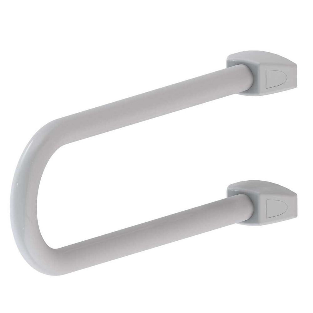 maniglia di sicurezza fissa per disabili in alluminio colore bianco, elemento utile per arredare il bagno con stile