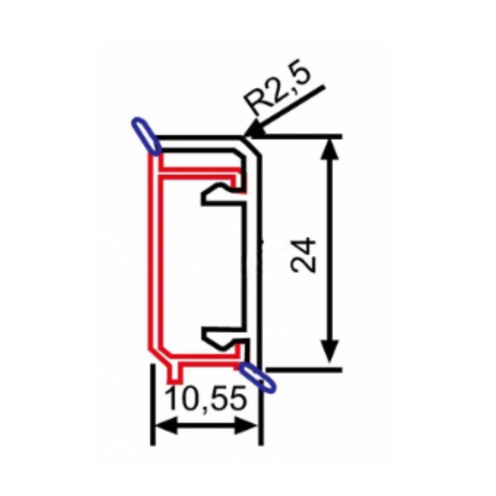 alzatina rettangolare cucina finitura inox 25 mm barra da 366 cm td14, dettaglio della finitura dell’alzatina in abbinamento al top