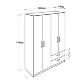 armadio grd4422023 rovere 4 ante e 2 cassetti, dettaglio delle ante e finiture dell’armadio