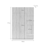 armadio 3 ante 2 cassetti seba 3 colore bianco, armadio in ambiente arredato, ideale per ispirazione d’interni