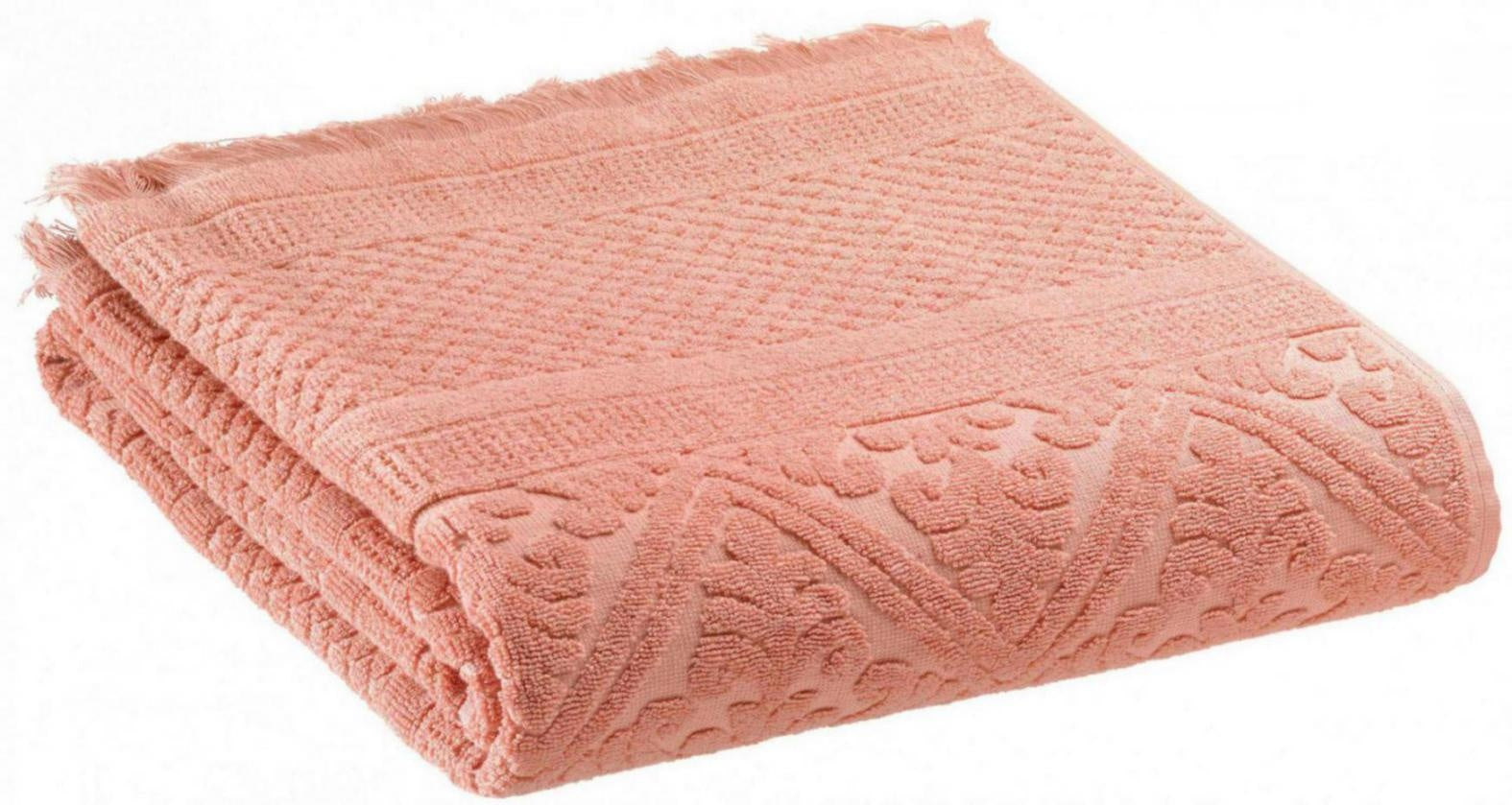 asciugamano da bagno zoe argilla, colore argilla, taglia 50 x 100. asciugamano piegato su sfondo neutro per una visione pulita del prodotto