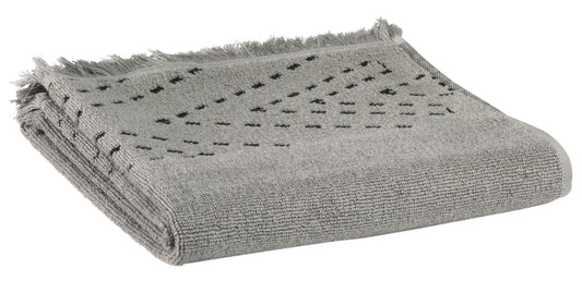 asciugamano julia grigio, colore grigio, taglia 50 x 100. asciugamano piegato su sfondo neutro per una visione pulita del prodotto