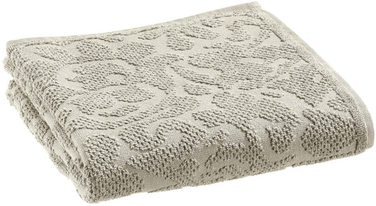 asciugamano gilda perla, colore perla, taglia 50 x 100. asciugamano piegato su sfondo neutro per una visione pulita del prodotto