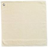 asciugamano con occhiello curl avorio, colore avorio, taglia 50 x 50. asciugamano piegato su sfondo neutro per una visione pulita del prodotto