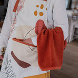 asciugamano con occhiello curl terracotta, colore terracotta, taglia 50 x 50. perfetto per il bagno quotidiano o la palestra