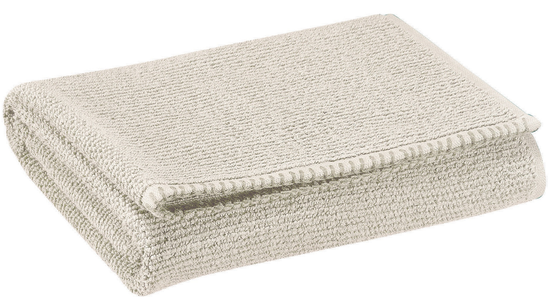 asciugamano da bagno bora lino, colore lino, taglia 90 x 150. asciugamano piegato su sfondo neutro per una visione pulita del prodotto