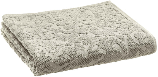 asciugamano da bagno gilda perla, colore perla, taglia 90 x 150. asciugamano piegato su sfondo neutro per una visione pulita del prodotto