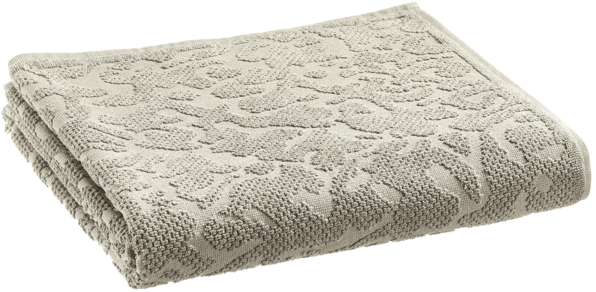 asciugamano da bagno gilda perla, colore perla, taglia 90 x 150. asciugamano piegato su sfondo neutro per una visione pulita del prodotto