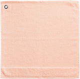 asciugamano occhiello curl polvere, colore polvere, taglia 50 x 50. asciugamano con occhiello piegato su sfondo bianco per una visione dettagliata