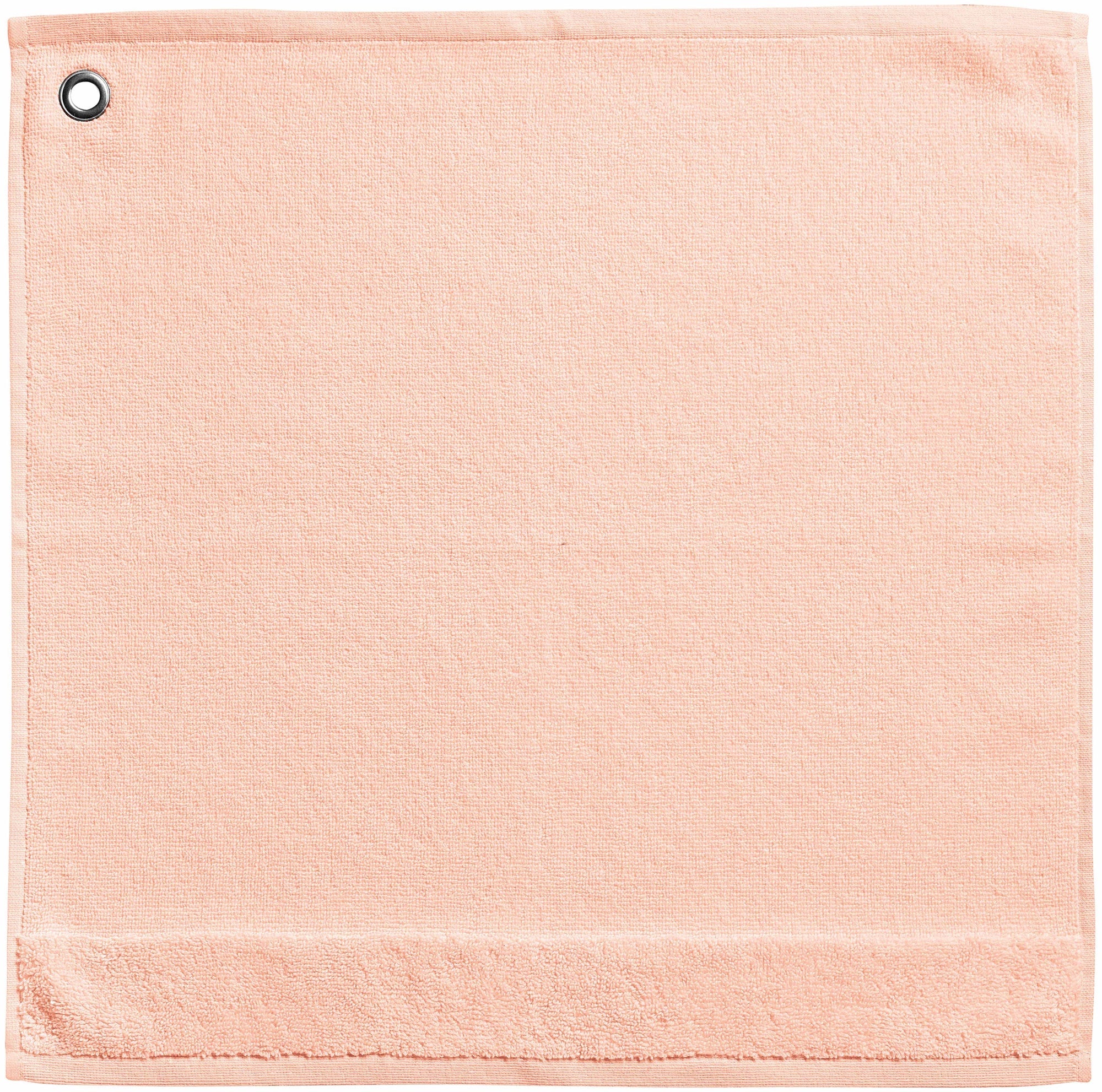 asciugamano occhiello curl polvere, colore polvere, taglia 50 x 50. asciugamano con occhiello piegato su sfondo bianco per una visione dettagliata