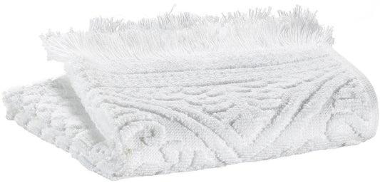 asciugamano ospite zoe neve, colore neve, taglia 30 x 50. asciugamano ospite piegato elegantemente su fondo neutro