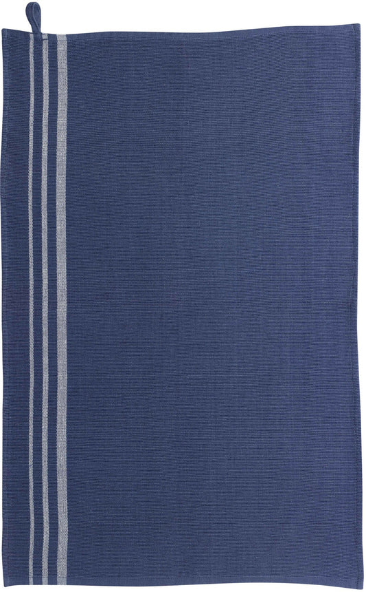 strofinaccio riciclato rib marina militare, colore marina militare, taglia 50 x 70. asciugamano piegato su sfondo neutro per una visione pulita del prodotto