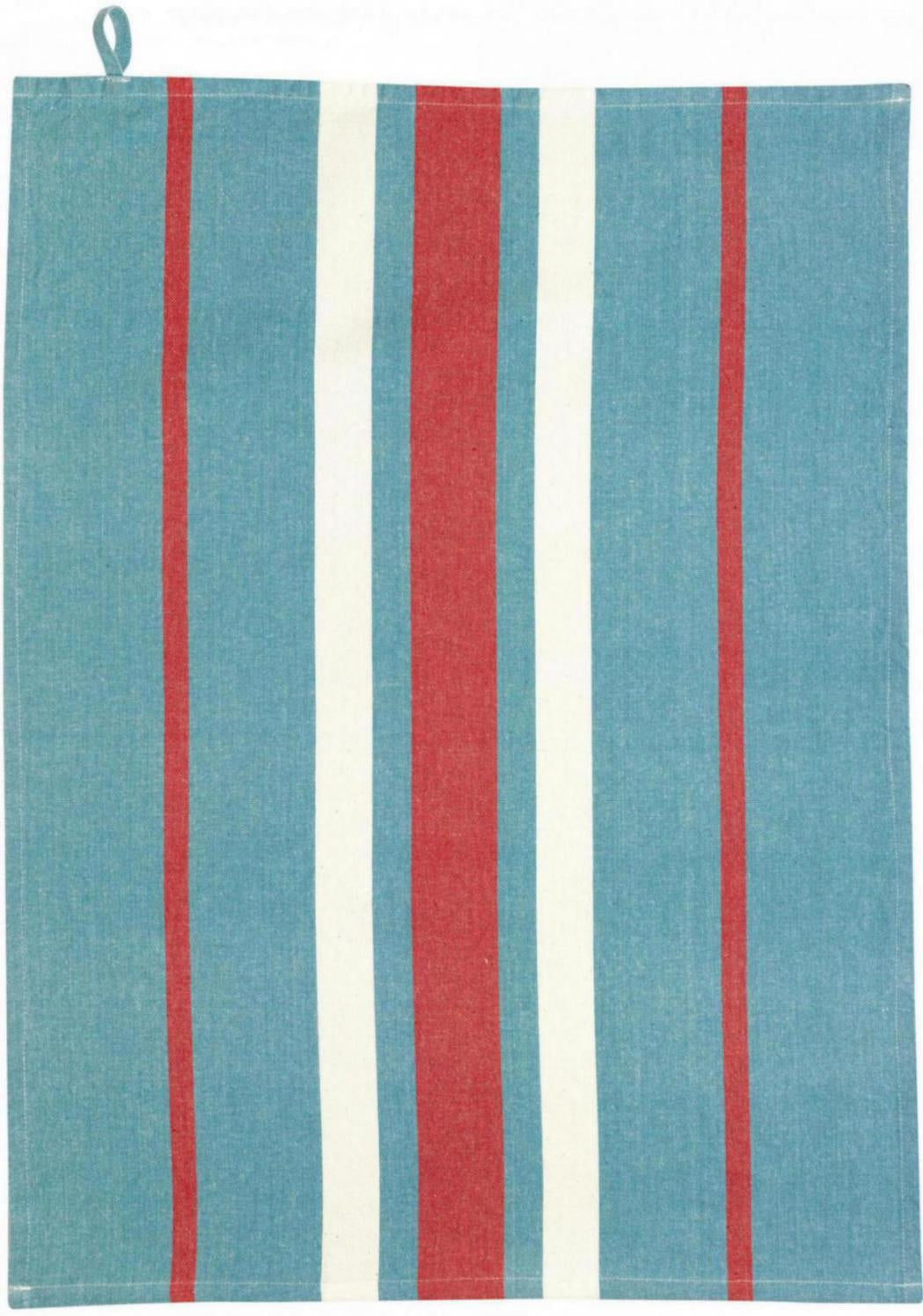 strofinaccio riciclato lavato yuna blu, colore blu, taglia 50 x 70. asciugamano piegato su sfondo neutro per una visione pulita del prodotto