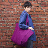 borsa shopper iona pioggia viola, colore pioggia viola, taglia 38 x 46 x 18. compagna ideale per il mercato, la città o il weekend