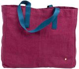 borsa shopper iona vino, colore vino, taglia 38 x 46 x 18. vista frontale della borsa shopping in tessuto ecologico su sfondo neutro
