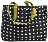 borsa shopper mia caviale, colore caviale, taglia 38 x 46 x 18. vista frontale della borsa shopping in tessuto ecologico su sfondo neutro