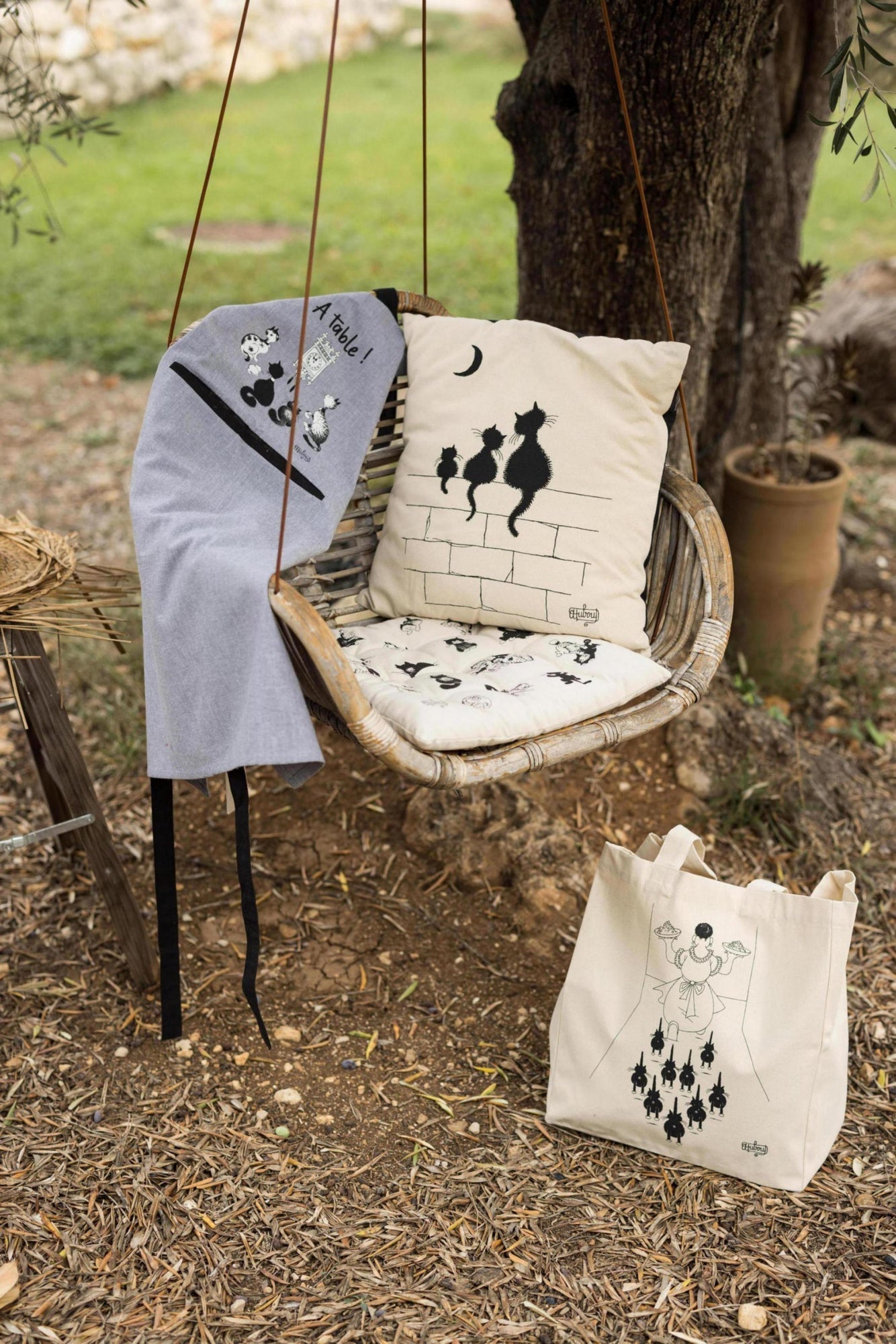 borsa shopping dubout a table ecru, colore ecru, taglia 40 x 36 x 16. realizzata in tessuto sostenibile, ideale per uno shopping responsabile