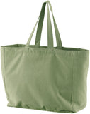 borsa shopping riciclata grace matcha, colore matcha, taglia 35 x 40 x 15. vista frontale della borsa shopping in tessuto ecologico su sfondo neutro