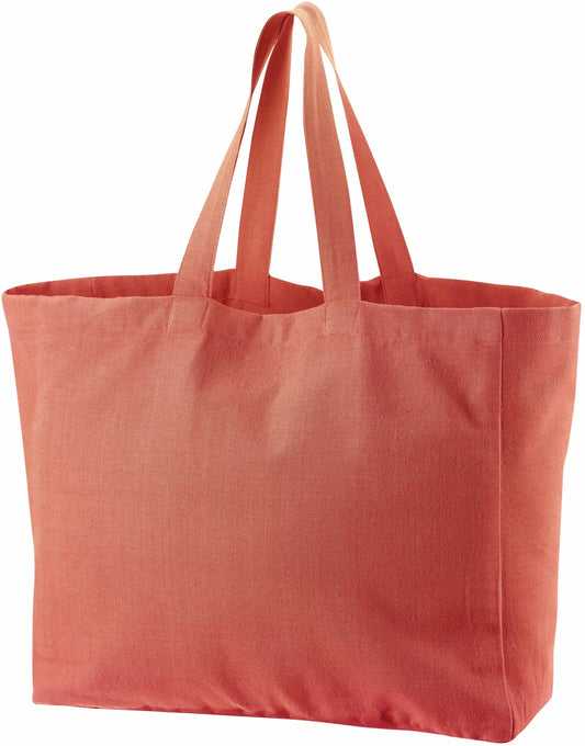 borsa shopping riciclata grace tomette, colore tomette, taglia 35 x 40 x 15. vista frontale della borsa shopping in tessuto ecologico su sfondo neutro