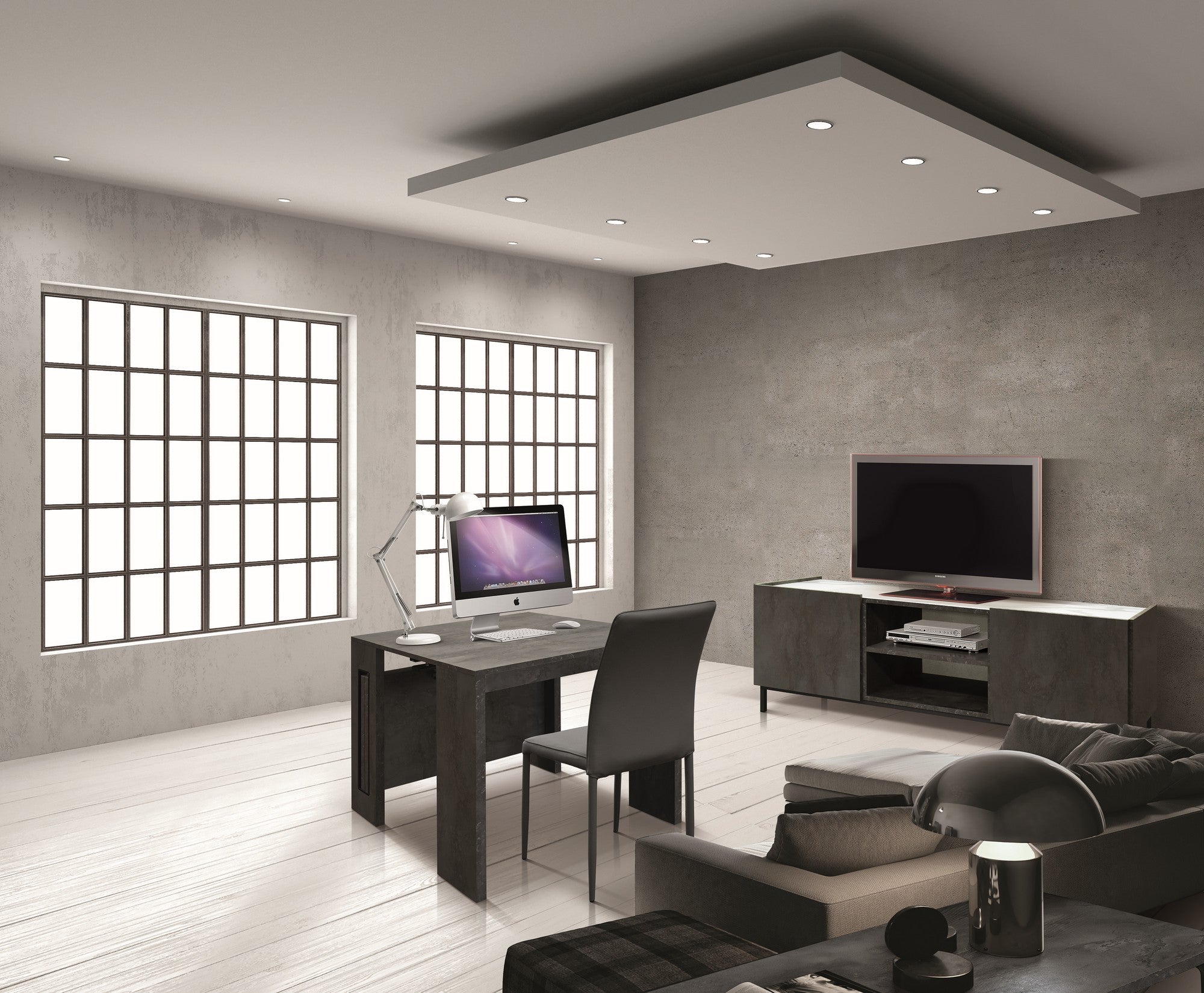 consolle gaiole in legno e acciaio ossidato 90×45 cm allungabile a 90×295 cm, vista laterale per evidenziare il sistema di...