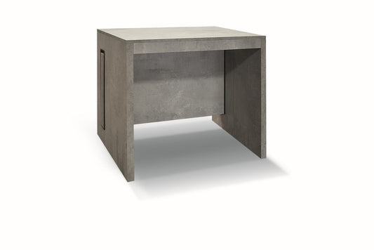 consolle gaiole in legno, finitura grigio cemento 90×45 cm allungabile a 90×295 cm, consolle allungabile vista frontale,...