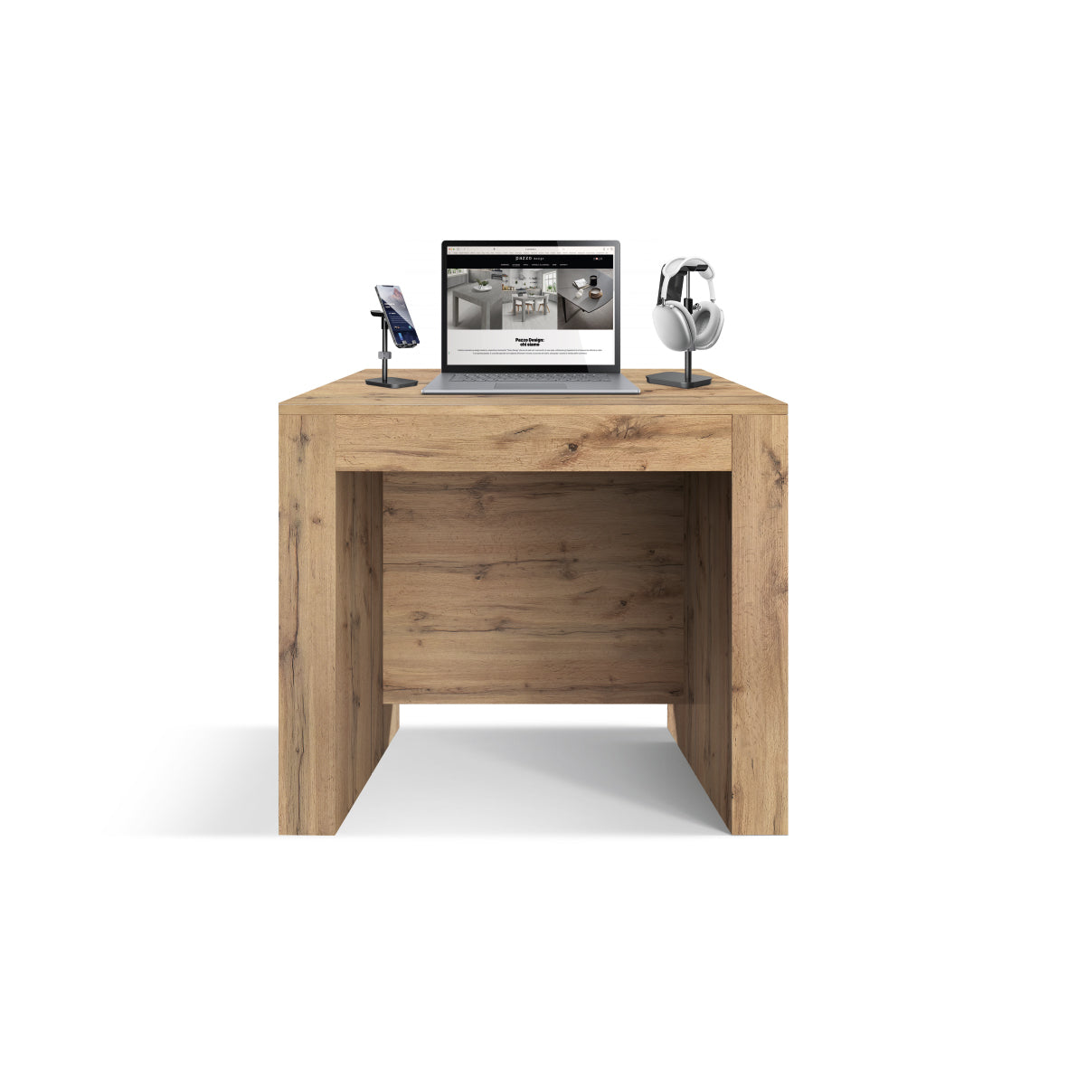 consolle gaiole in legno, finitura rovere rustico 90×45 cm allungabile a 90×295 cm, dettaglio della struttura e finitura in...