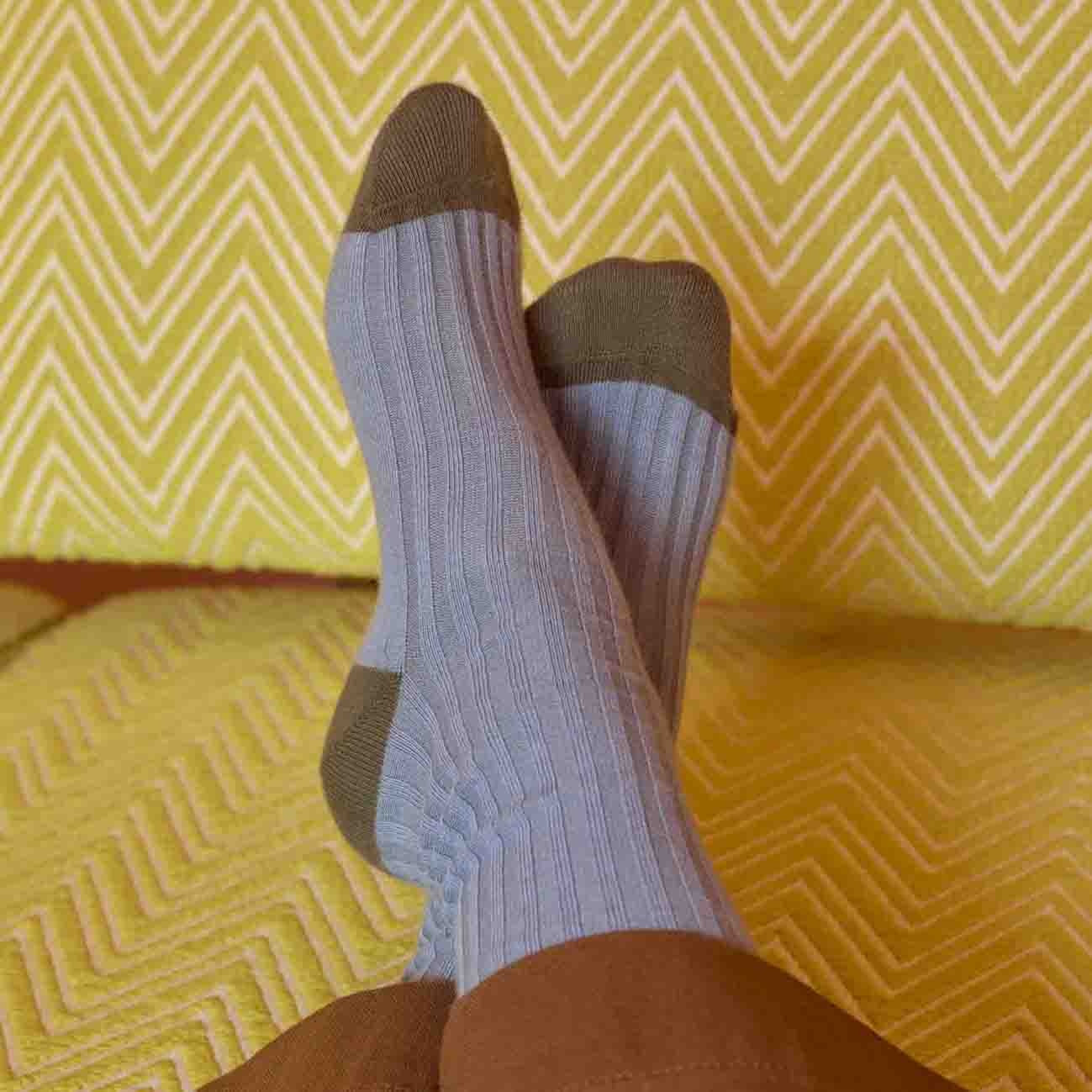 calzini yvette sardina, colore sardina, taglia 39/41. calzini in cotone biologico per un benessere quotidiano e sostenibile