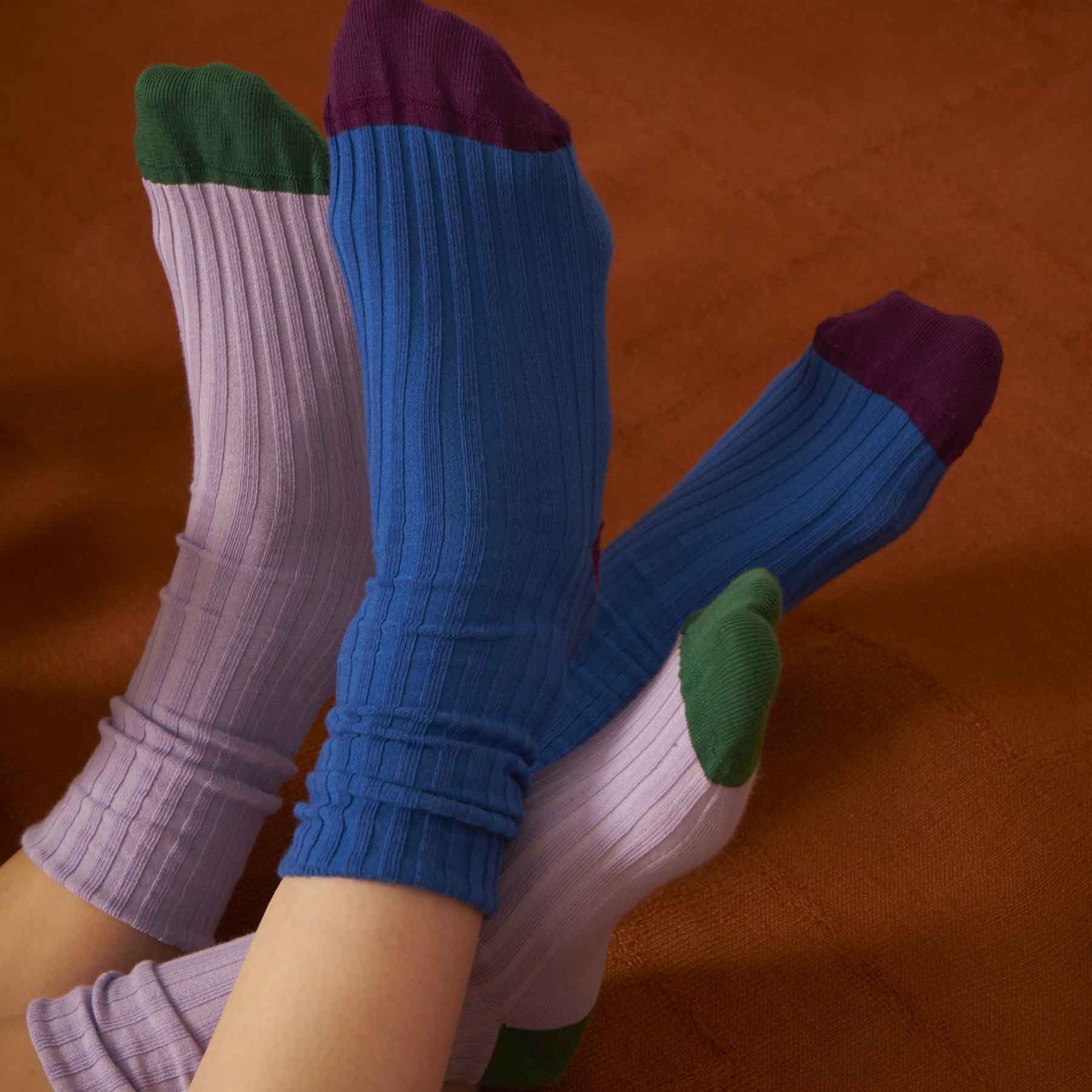 calzini yvette lilla, colore lilla, taglia 36/38. calzini in cotone biologico per un benessere quotidiano e sostenibile