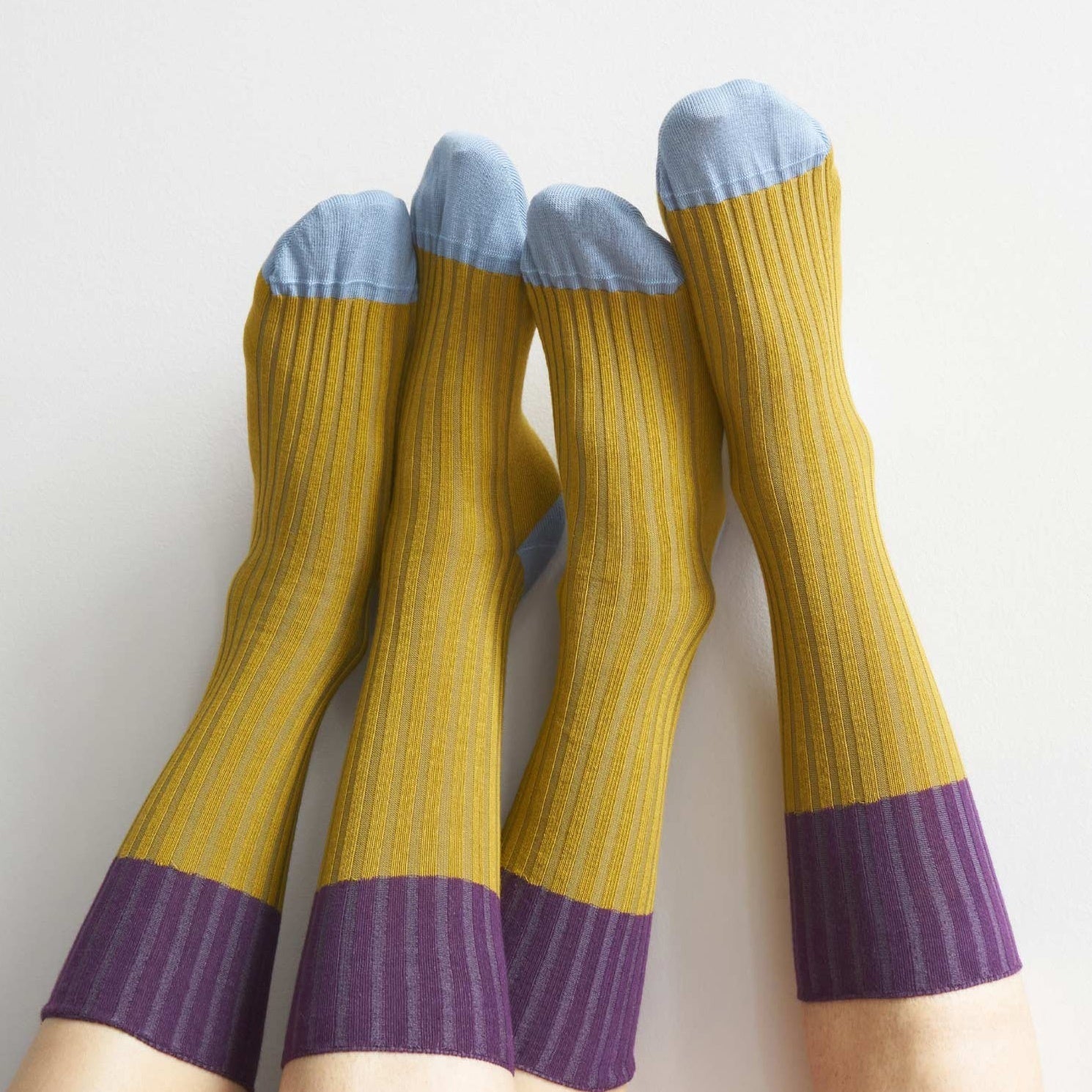 calzini yvette giallo, colore giallo, taglia 42/45. realizzati in 80% cotone bio, 19% poliammide, 1% elastan, garantiscono comfort e rispetto per l’ambiente