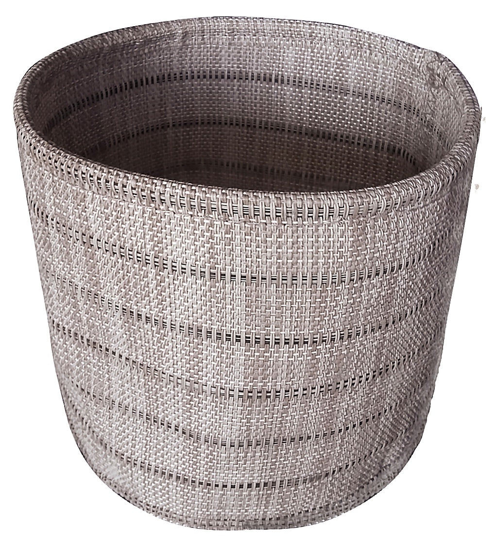 cestino per il pane rotondo manoka perla, colore perla, taglia diamètre 15. cestino per il pane rotondo su sfondo chiaro, dettaglio tessuto e forma ergonomica