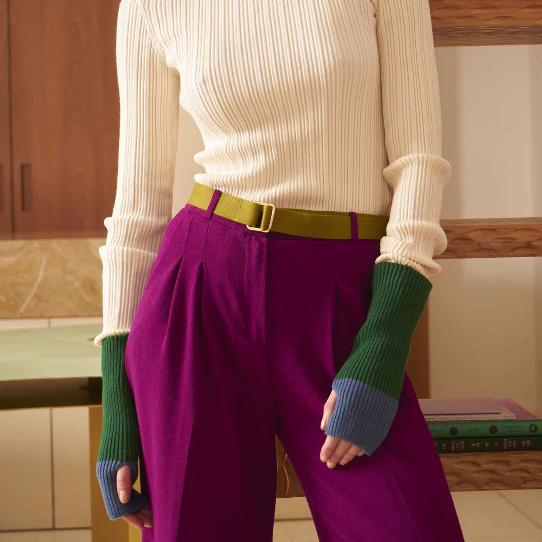 cintura ursule lichene, colore lichene, taglia 3 x 110. realizzata in 100% cotone bio, unisce eleganza e rispetto per l’ambiente