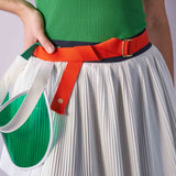 cintura ursule mandarino, colore mandarino, taglia 3 x 110. realizzata in 100% cotone bio, unisce eleganza e rispetto per l’ambiente