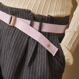 cintura ursule lilla, colore lilla, taglia 3 x 110. realizzata in 100% cotone bio, unisce eleganza e rispetto per l’ambiente