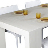 consolle allungabile ponza bianco consumato 90×45 cm – 90×295 cm, vista laterale per evidenziare il sistema di estensione