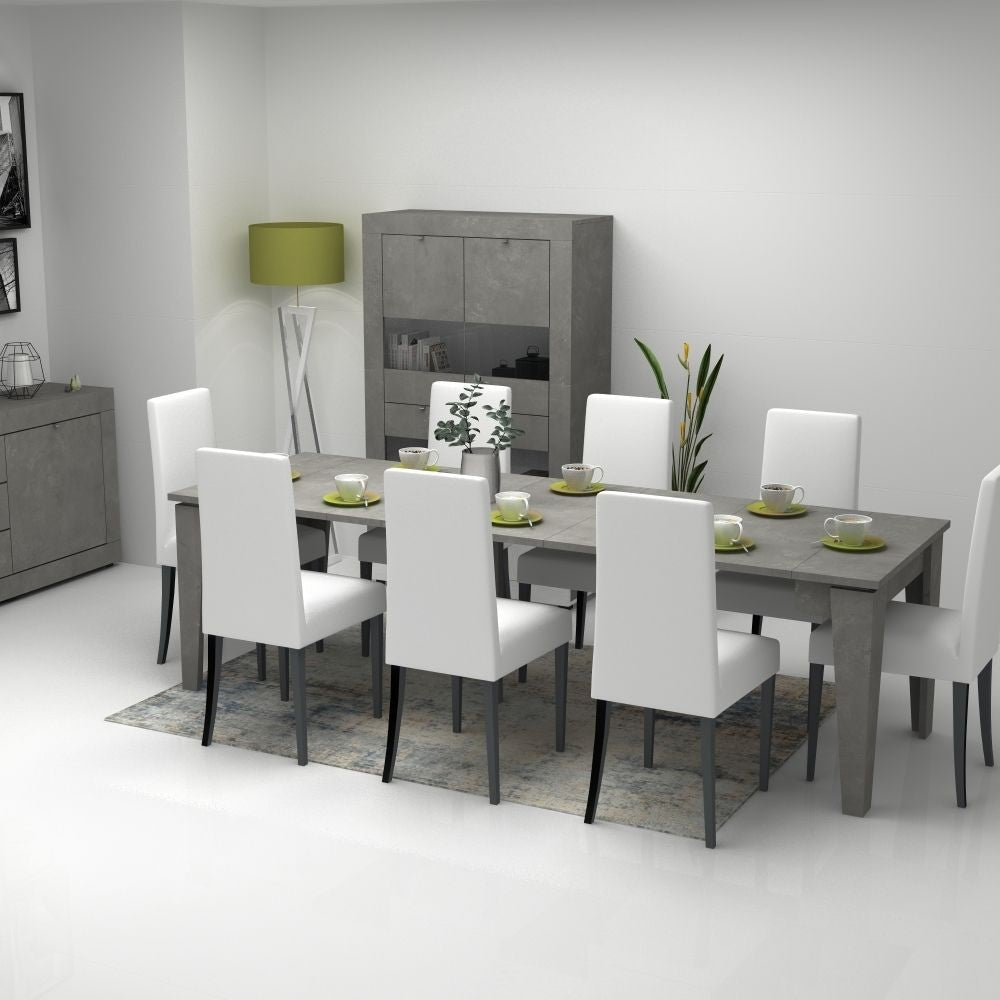 consolle allungabile natron cemento 50x90 cm, dettaglio della struttura e finitura in legno naturale