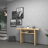 tavolo consolle ripiegabile ikebana rovere 120x35, consolle allungabile vista frontale, perfetta per spazi piccoli e moderni