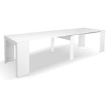 consolle allungabile ofelia colore bianco effetto lucido, dettaglio dei materiali e lavorazioni artigianali