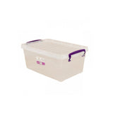 contenitore in plastica trasparente multiuso 30 litri, dettaglio del coperchio e sistema di chiusura