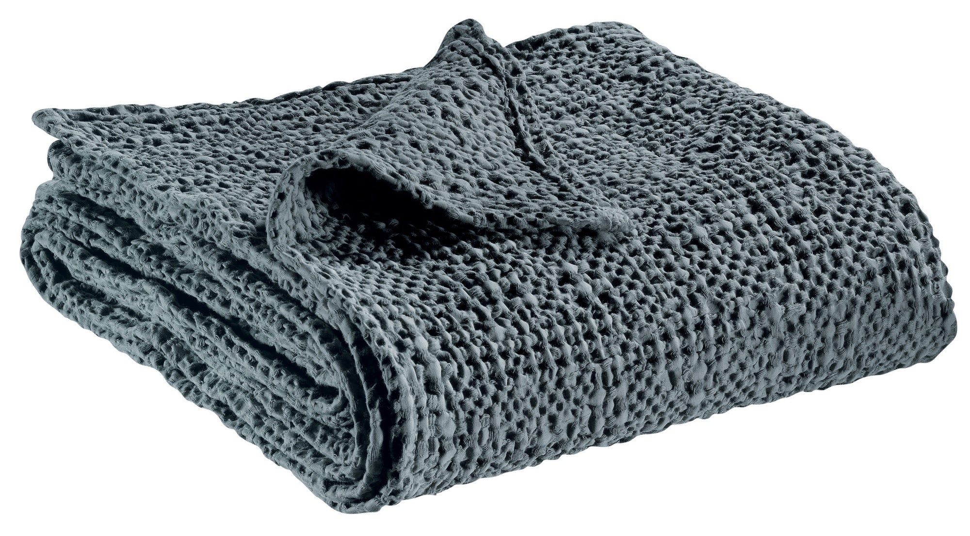 plaid tana frassino, colore frassino, taglia 140 x 200. vista frontale della coperta piegata su sfondo bianco