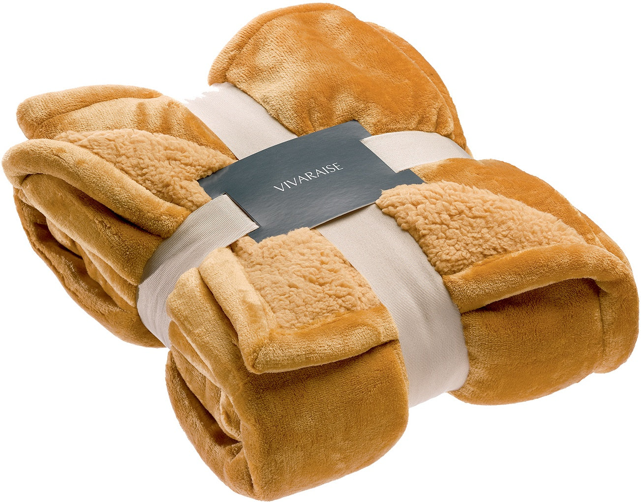 plaid michka bronzo, colore bronzo, taglia 130 x 160. mantiene il letto caldo nelle notti più fredde