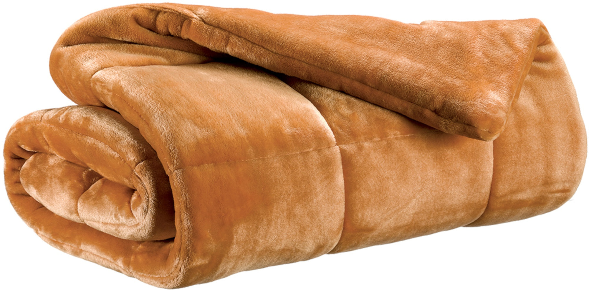 plaid betender ocra, colore ocra, taglia 130 x 180. vista frontale della coperta piegata su sfondo bianco