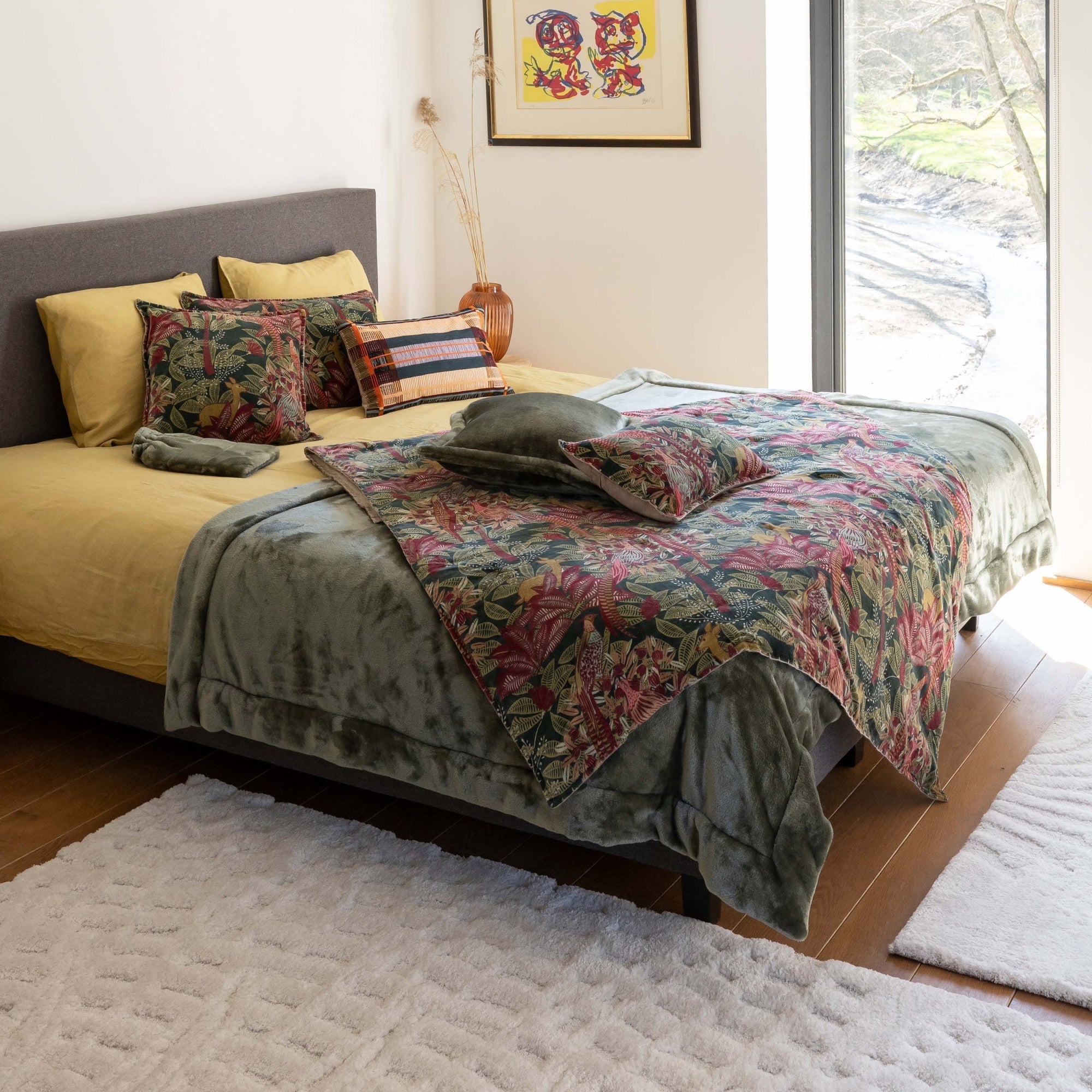 plaid tender timo, colore timo, taglia 150 x 200. coperta di qualità ideale per le notti fredde o il relax sul divano