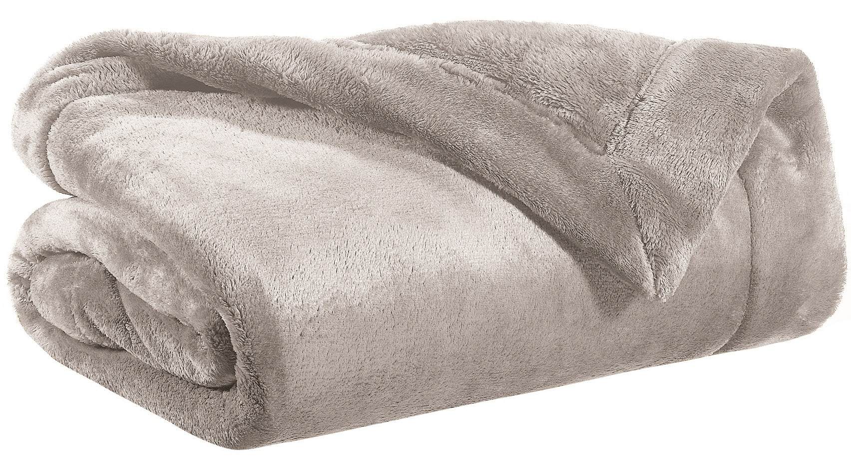 plaid tender lino, colore lino, taglia 150 x 200. vista frontale della coperta piegata su sfondo bianco