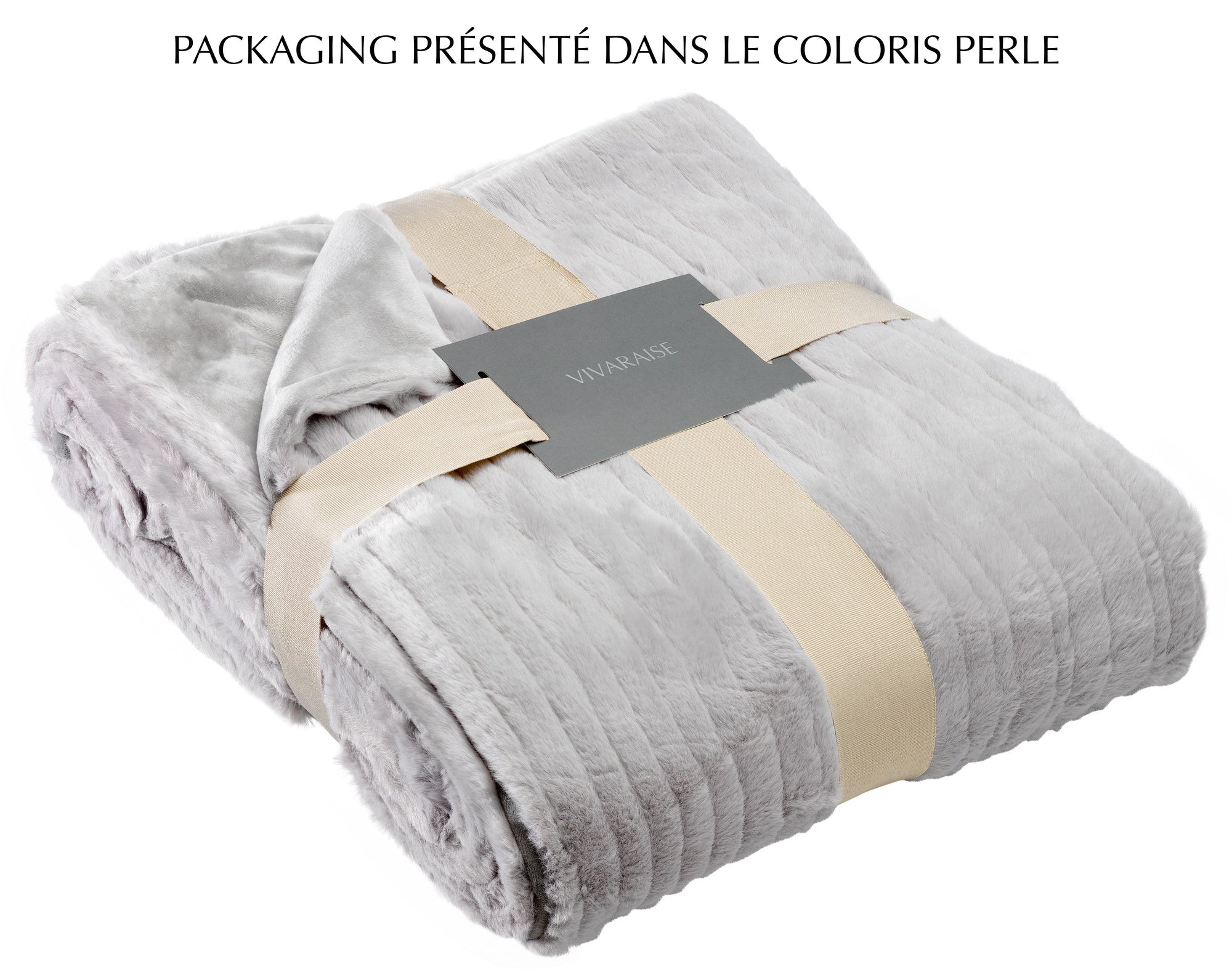 plaid artus perla, colore perla, taglia 140 x 180. coperta di qualità ideale per le notti fredde o il relax sul divano