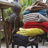 plaid elise mais, colore mais, taglia 240 x 260. coperta di qualità ideale per le notti fredde o il relax sul divano