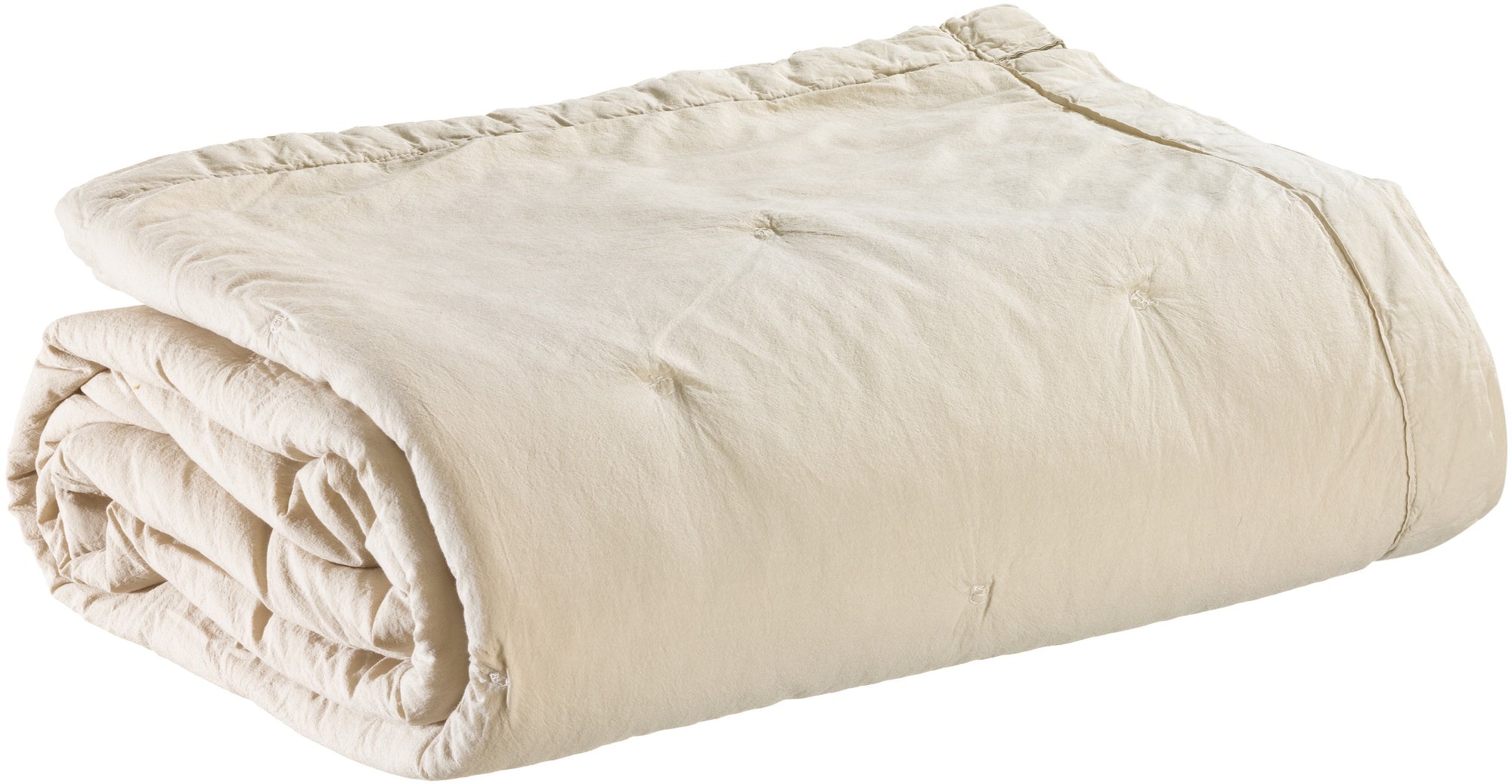 plaid tika naturale, colore naturale, taglia 180 x 260. vista frontale della coperta piegata su sfondo bianco