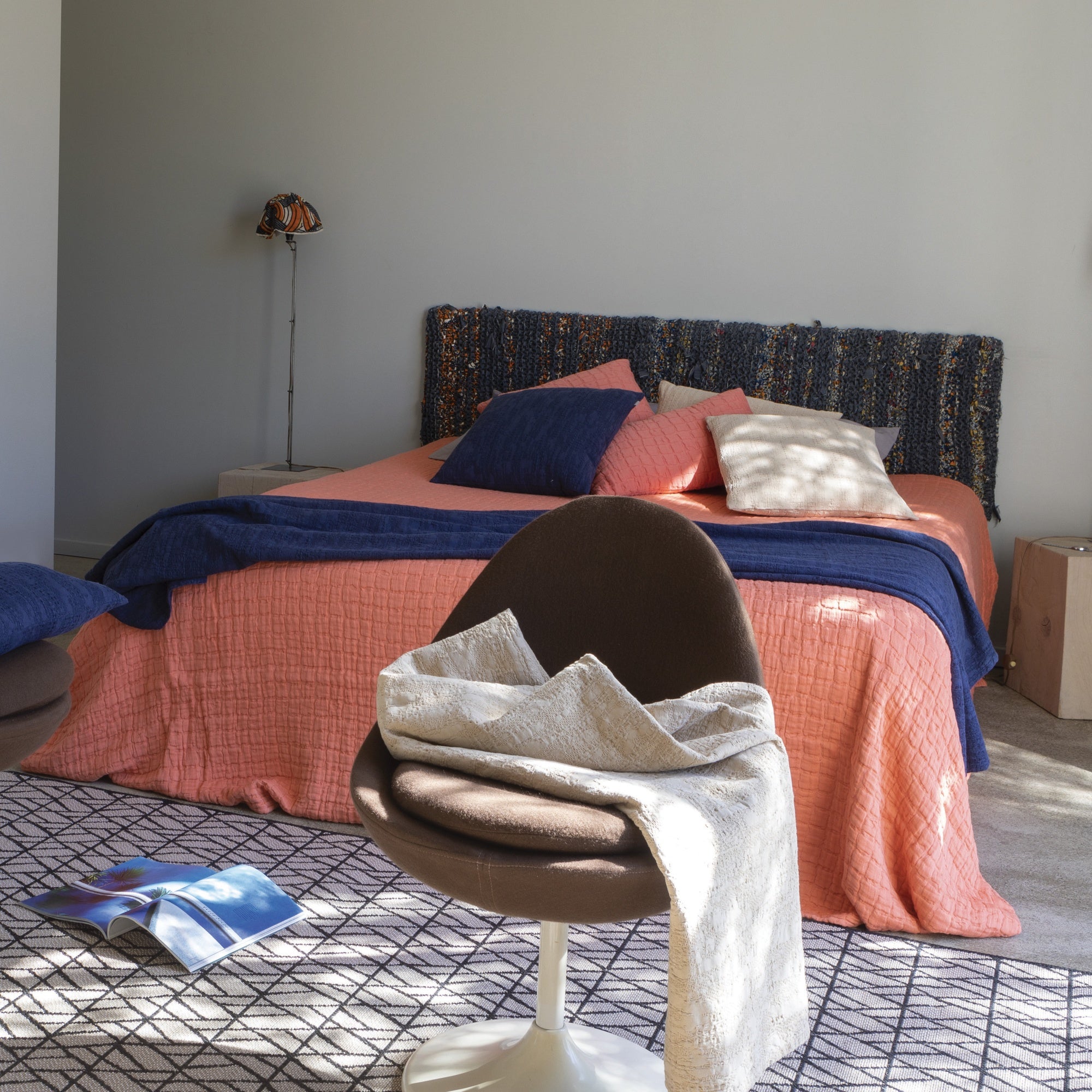 coperta swami lino, colore lino, taglia 240 x 260. coperta di qualità ideale per le notti fredde o il relax sul divano