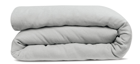 copripiumino kala perla, colore perla, taglia 260 x 240. copripiumino piegato su sfondo neutro per una visione dettagliata