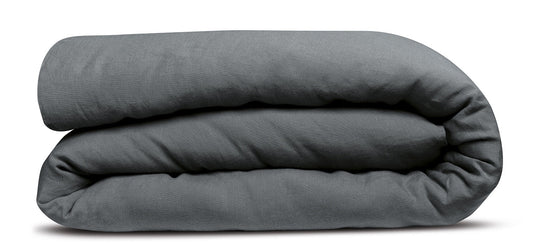 copripiumino kala carbone, colore carbone, taglia 260 x 240. copripiumino piegato su sfondo neutro per una visione...