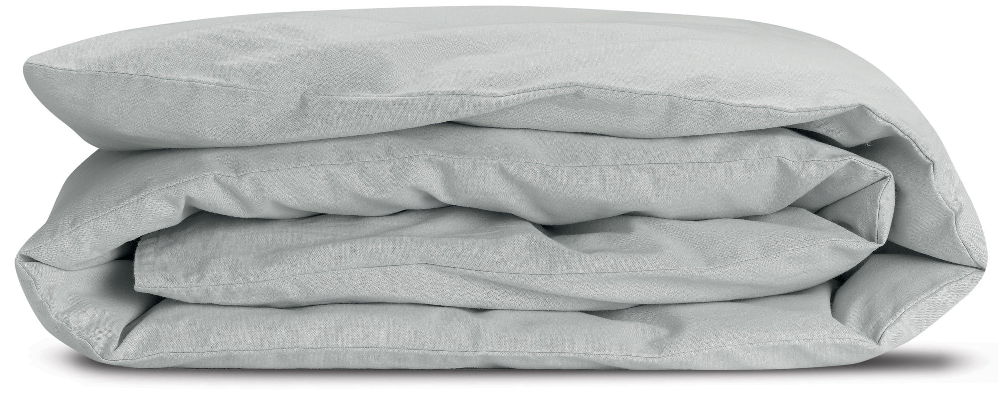 copri piumino calita perla, colore perla, taglia 85 x 200. copripiumino piegato su sfondo neutro per una visione dettagliata